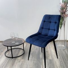 Стул CHIC BLUVEL-86 NAVY BLUE / черный каркас М-City | фото 5