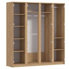 Шкаф 4х дверный с зеркалами Веста СБ-3082 (Дуб Бунратти/Белый глянец) | фото 2