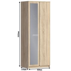 Шкаф 2х дверный с зеркалом Веста СБ-2259 (Дуб Сонома) | фото 3
