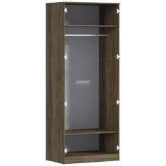 Шкаф 2х дверный с зеркалом Илона СБ-2666 (Дуб Сонома Трюфель/Сандал Белый) | фото 2