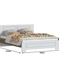 Кровать (1600) Илона СБ-2673/1 БЕЗ основания (Дуб Сонома Трюфель/Сандал Белый) | фото 2