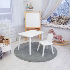 Детский комплект стол и стул «Облачко» Rolti Baby (белый/белый, массив березы/мдф) | фото 2