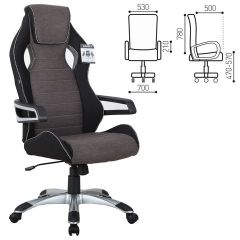 Кресло компьютерное BRABIX Techno GM-002 (ткань) черное/серое, вставки белые (531815) | фото 2