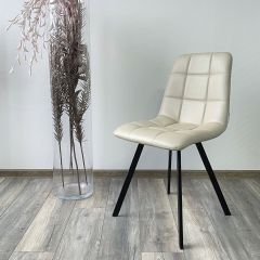 Стул CHILLI SQUARE HK017-02 серо-бежевый, PU/ черный каркас М-City | фото 2