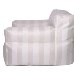 Кресло бескаркасное Уют полоса (Молочный) | фото 3