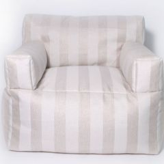 Кресло бескаркасное Уют полоса (Молочный) | фото 2