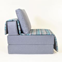 Кресло-кровать бескаркасное Харви (серый-квадро азур) | фото 2
