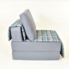 Кресло-кровать бескаркасное Харви (серый-квадро азур) | фото 3