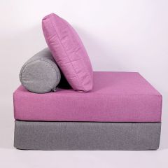 Кресло-кровать-пуф бескаркасное Прайм (сиреневый-серый) | фото 3