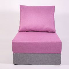 Кресло-кровать-пуф бескаркасное Прайм (сиреневый-серый) | фото 2