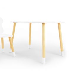 Комплект детской мебели стол и стул Мишутка (Белый/Белый/Береза) | фото 2