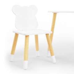Комплект детской мебели стол и стул Мишутка (Белый/Белый/Береза) | фото 4