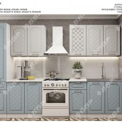 Кухонный гарнитур 2.4 м "Милана" с пеналом (белый/белое дерево/голубая патина) | фото 2