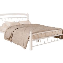 Кровать "Муза 1" КМД10  БЕЛАЯ (1400*2000) (ножки-белые) с коваными изделиями | фото 2