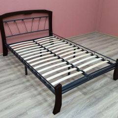 Кровать "Муза 4 Лайт" КМД9 Черная (1400*2000) (ножки-шоколад) с коваными изделиями | фото 3