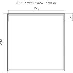 Зеркало Corsica 600х600 black без подсветки Sansa (SB1064Z) | фото 4
