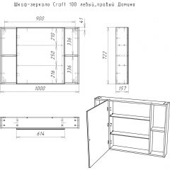 Шкаф-зеркало Craft 100 левый/правый Домино (DCr2206HZ) | фото 11