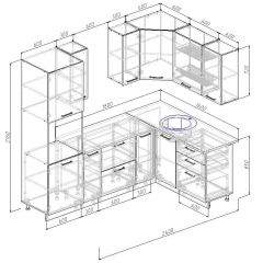 Кухонный гарнитур угловой Антрацит 2400х1600 (Стол. 26мм) | фото 2