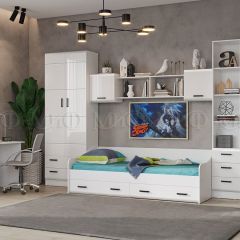 ВЕГА NEW Кровать 900 с настилом ЛДСП (Белый глянец/белый) | фото 2