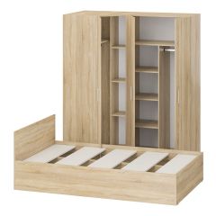Спальня Стандарт 2-1200, цвет дуб сонома, ШхГхВ 123,5х203,5х70 + 171,2х81,2х200 см., сп.м. 1200х2000 мм., без матраса, основание есть | фото 4