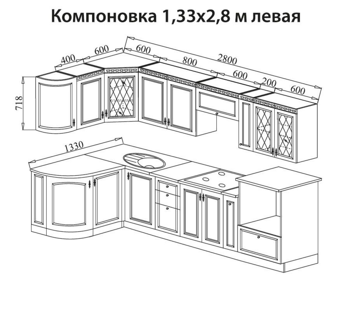 Кухня Ника 1 фасад Веста