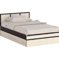 Сакура Кровать с ящиками 1200, цвет венге/дуб лоредо, ШхГхВ 123,5х203,5х80 см., сп.м. 1200х2000 мм., без матраса, основание есть, универсальная сборка | фото 4