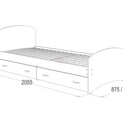 Кровать-6 одинарная с 2-мя ящиками (900*2000) | фото 2