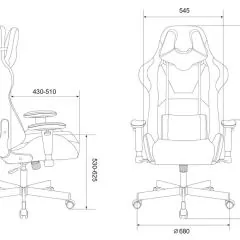 Кресло игровое Бюрократ VIKING KNIGHT LT27 FABRIC синий | фото 4