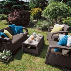 Комплект мебели Корфу сет (Corfu set) коричневый - серо-бежевый * | фото 2