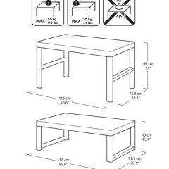 Раскладной стол Лион с регулируемой высотой столешницы (Lyon rattan table) капучино (h400/650) | фото 2