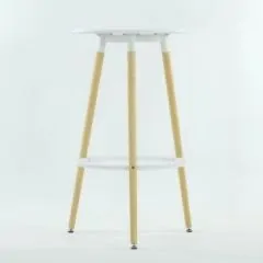 Стол Barneo T-11 барный Белый (H-105cm, D60, каркас светлый) | фото 2